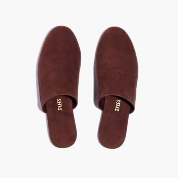 TKEES Shoes - Tkees (9) Chocolate Brown Suede Slip On Mules Minimalist Quiet Luxury Vibes